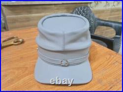 American Civil War Leather Kepi Cap Replica History Confederate Militaria