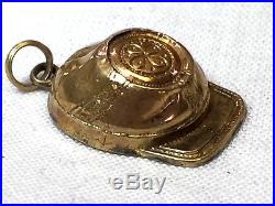 Antique 14K Gold Confederate Civil War Kepi Compass Watch Fob Pendant Charm