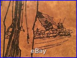 Antique 1862 Best Wishes Civil War Confederate Infantry Painting on Wax Paper