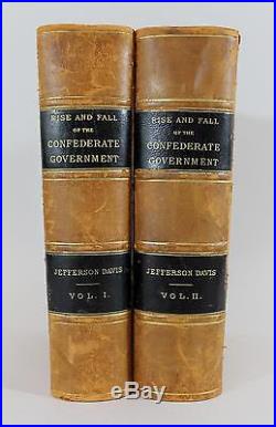 Antique 2 Vol Jefferson Davis Rise & Fall Confederate Government Civil War Books
