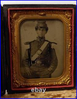 Antique 9th Plate Tintype Civil War (UNION) Militia Enlisted Soldier-Gaurd