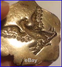 Antique American Civil War CSA Eagle Confederate Coin Silver Belt Buckle Pendant