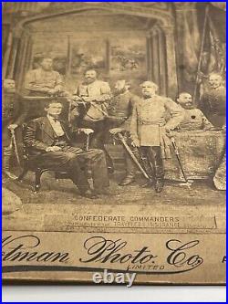 Antique C 1885 Confederate Commanders Generals Civil War Composite Cabinet Photo