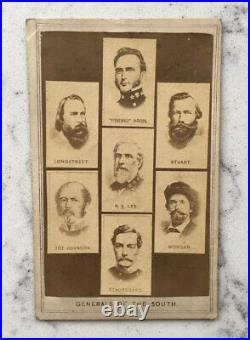 Antique CDV Photograph Csa Confederate Generals Of The South CIVIL War Lee