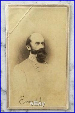 Antique CIVIL War CDV Photograph Confederate General Richard Ewell Vannerson Csa