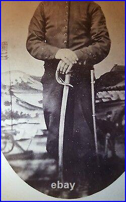 Antique CIVIL War Possible Camp Douglas Confederate Prison Guard Bayonet Photo