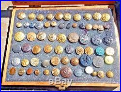 Antique Civil War Confederate CSA 65-Buttons Collection Military Navy Army USA