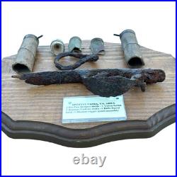 Antique Civil War Confederate Pin Fire Paper Shotgun Shells Relics Virginia Sign