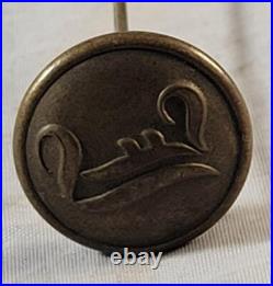 Antique Civil War Confederate Script I Infantry Button Hat Pin Campbell