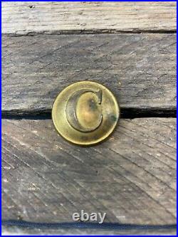 Antique Civil War Confederate Stippled C Cavalry Coat Button HT&B Manchester