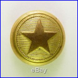 Antique Civil War Confederate Texas Star Cuff Button Scovill Waterbury Undug