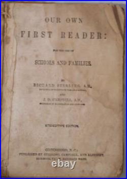 Antique Civil War Era 1862 First Reader Book Confederate Imprint Greensboro NC