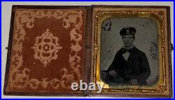 Antique Civil War Era Sixth Plate Ambrotype Young Man Confederate Soldier