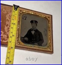 Antique Civil War Era Sixth Plate Ambrotype Young Man Confederate Soldier