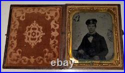 Antique Civil War Era Sixth Plate Ambrotype Young Man Confederate Soldier