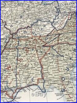 Antique Civil War Map Dec 31, 1864 USA Union & Confederate Boundaries
