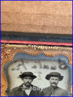 Antique Civil War Tintype of a Pair of Brothers Possible Confederate Uniforms