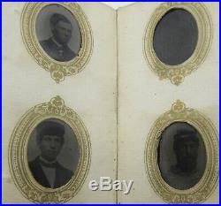 Antique Civil War era gem tintype photo album Confederate soldiers photos