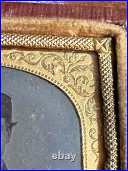 Antique Confederate CIVIL War Hat Tintype Soldier Gold Watch