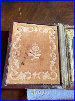 Antique Confederate CIVIL War Hat Tintype Soldier Gold Watch