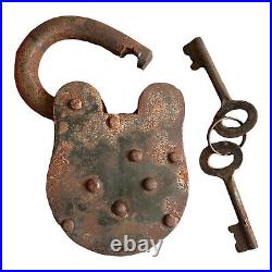 Antique Confederate States Armory Padlock Civil War Collectible Lock Keys Works