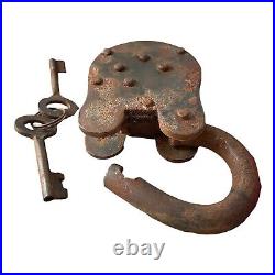 Antique Confederate States Armory Padlock Civil War Collectible Lock Keys Works