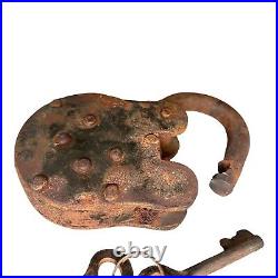 Antique Confederate States Armory Padlock Civil War Collectible Lock Keys Works