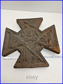 Antique Confederate States CSA Cast Iron Plaque