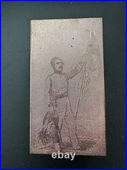 Antique Copper Printing Block Confederate Officer Ceremonial Uniform 3