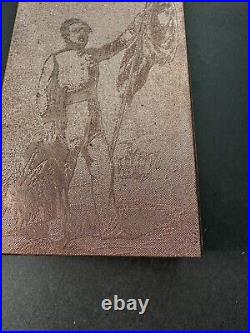 Antique Copper Printing Block Confederate Officer Ceremonial Uniform 3