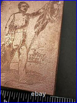 Antique Copper Printing Block Confederate Officer Ceremonial Uniform 3