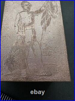 Antique Copper Printing Block Confederate Officer Ceremonial Uniform 3