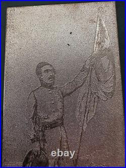 Antique Copper Printing Block Confederate Officer Ceremonial Uniform 3