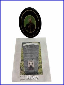 Antique ID Civil War Confederate Soldier Revolver Celluloid Tintype Photograph