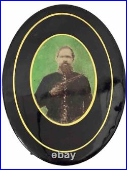 Antique ID Civil War Confederate Soldier Revolver Celluloid Tintype Photograph