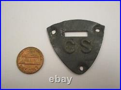 Antique Original Civil War Confederate States Saddle Shield CS Pommel Pewter Tin