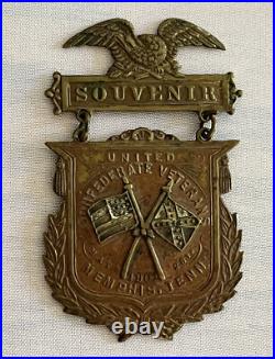 Antique Pin/back Souvenir of United Confederate Veterans Reunion, 1901 Civil War