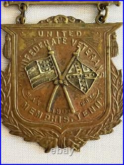 Antique Pin/back Souvenir of United Confederate Veterans Reunion, 1901 Civil War