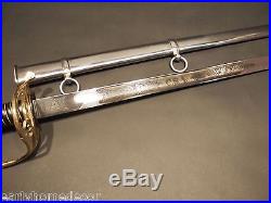 Antique Style Civil War Field & Staff Officers Confederate CS Sword Silver Scbrd