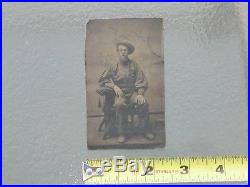 Antique Vintage Civil War Confederate REBEL MILITIA Soldier Tintype Photo