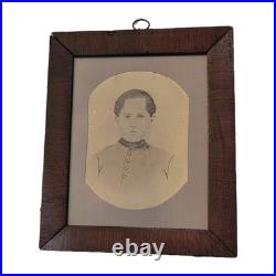 Antique c 1860s Civil War Era Pen Drawing PhotoYoung Confederate SoldierCadet