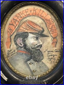 Antonio Romano Macon Co. Yankee Killers Framed Civil War Confederate Folk Art