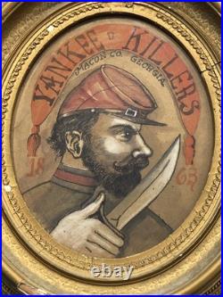 Antonio Romano Macon Co. Yankee Killers Framed Civil War Confederate Folk Art