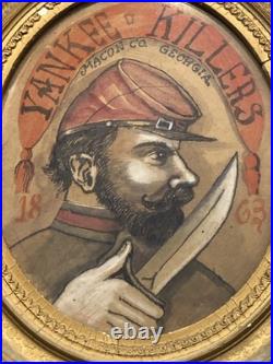 Antonio Romano Macon Co. Yankee Killers Framed Civil War Confederate Folk Art