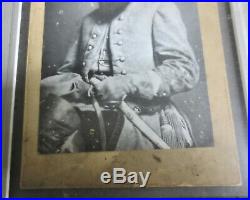 Archival framed cabinet card & signature Confederate Civil War Gen. JEB Stuart