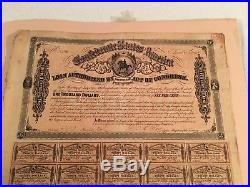 Authentic 1864 CIVIL War Confederate States Loan $1000 Bond & Coupons Sheet 4814