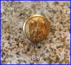 Authentic Civil War Confederate Staff Officer Button Mrkd Extra Rich Treble Gilt