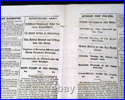 BATTLE OF GETTYSBURG Confederates Pennsylvania Invasion 1863 Civil War Newspaper