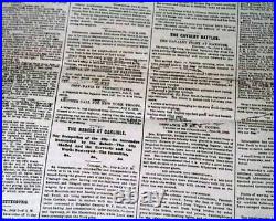 BATTLE OF GETTYSBURG Confederates Pennsylvania Invasion 1863 Civil War Newspaper