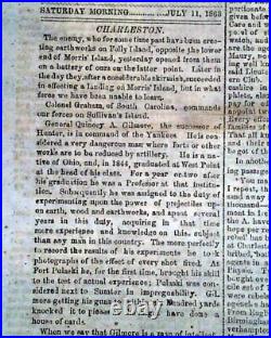 BATTLE OF GETTYSBURG Pennsylvania CONFEDERATE Account 1863 Civil War Newspaper